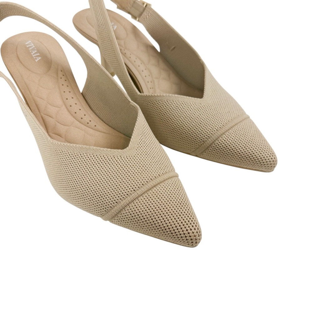 VIVAIA Women's Slingback Pointed-Toe Heels in Almond - Picture 8 of 16